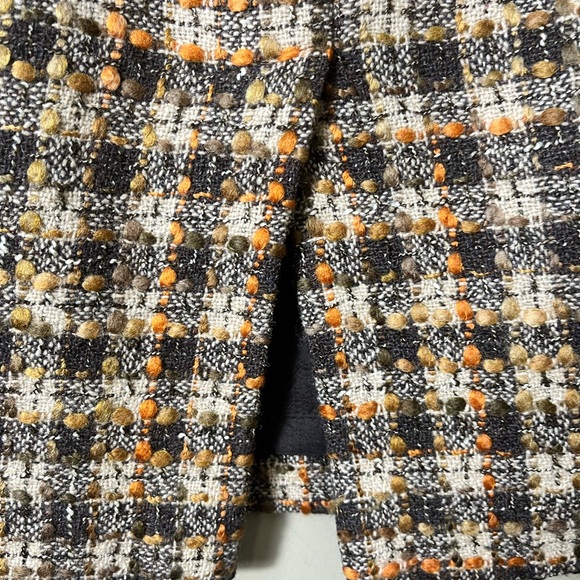 LOFT Petite 6/8 Wool Blend Tweed Skirt Suit Jacket Skirt Neutral Classic Chic - Picture 15 of 16